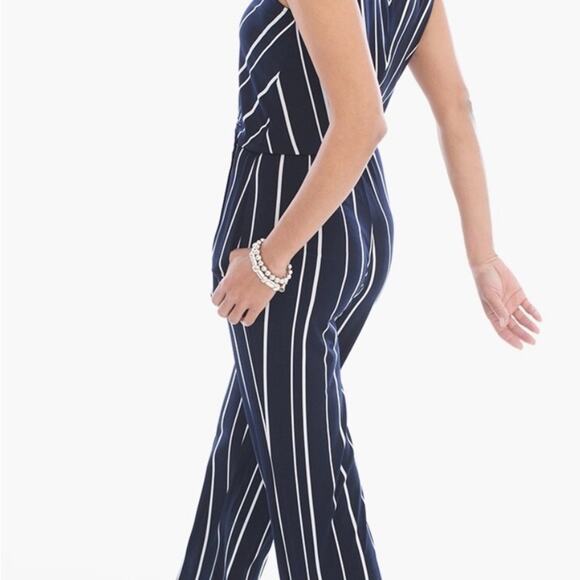 Chico’s Knit Kit Vertical Stripe Pants Jumpsuit NEW Women’s 8 - Picture 10 of 11